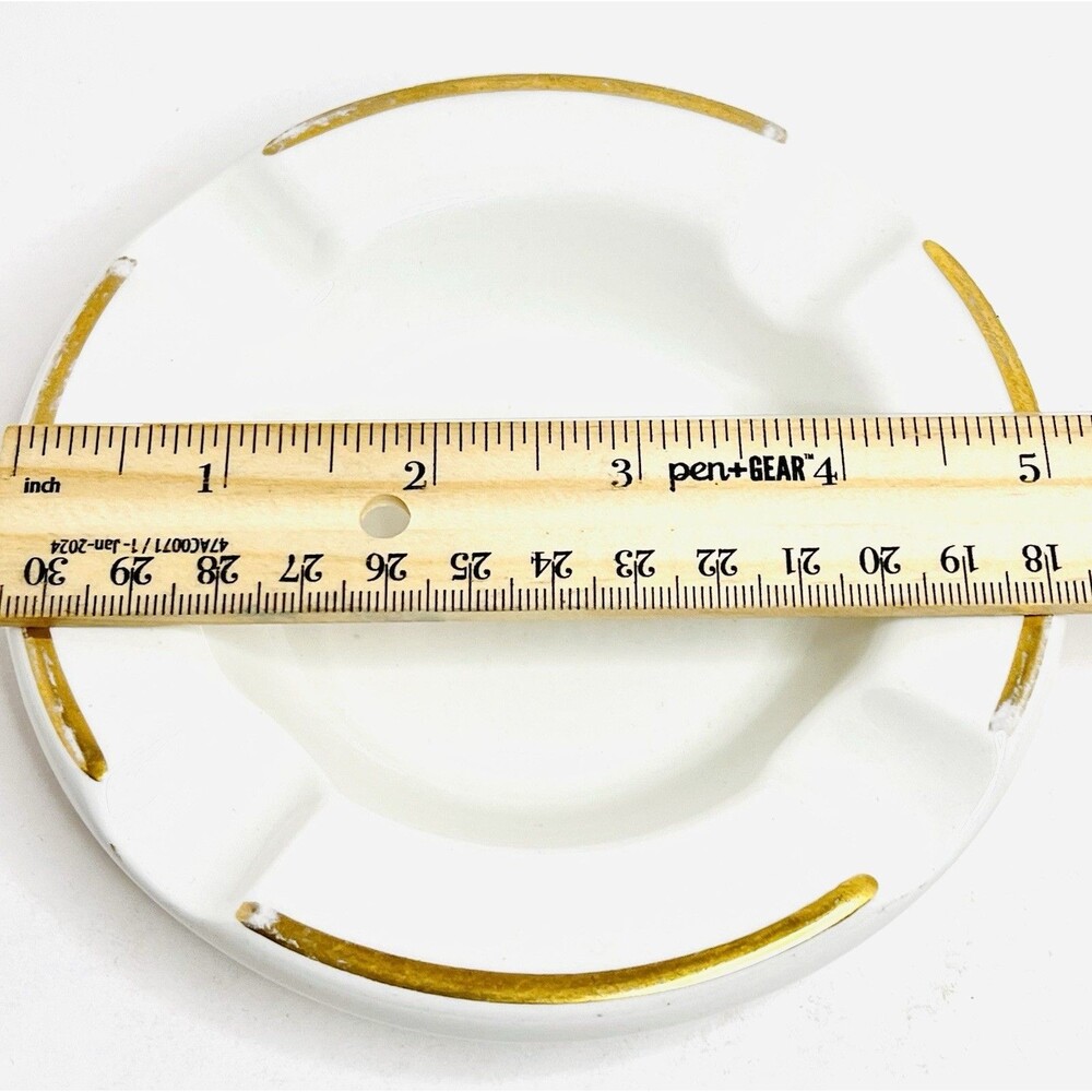 Arklow Ireland Gresham Hotel Dublin Ashtray White Gold Vintage Porcelain - Picture 7 of 14